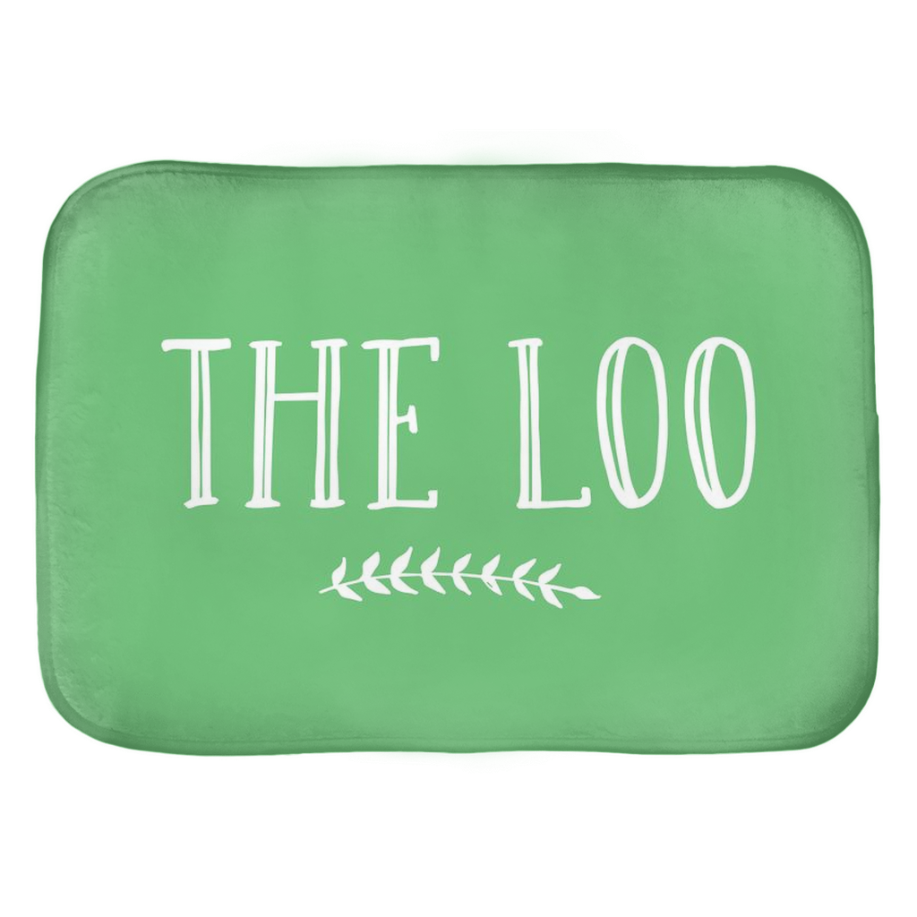 Bath Mat In Mint Green With The Loo Design, Stylish Bathroom Decor