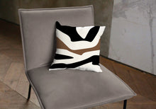 Load image into Gallery viewer, Black and brown organic shapes pillow