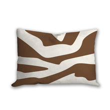 Load image into Gallery viewer, Brown organic shapes pillow