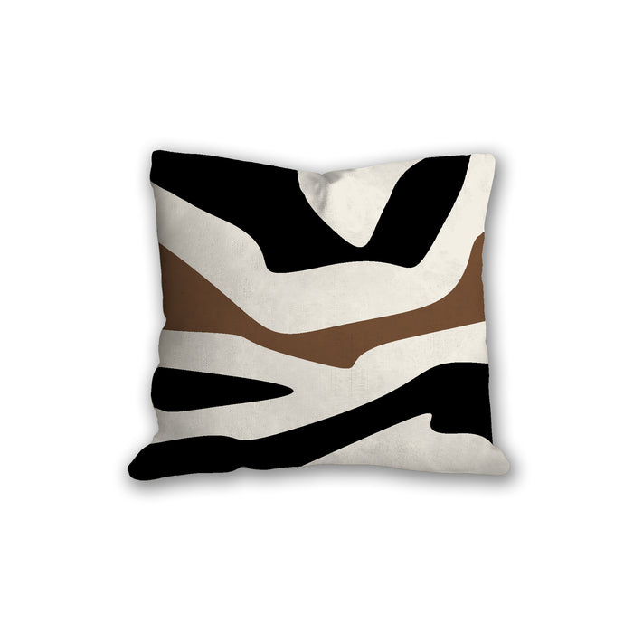 Black and brown organic shapes pillow