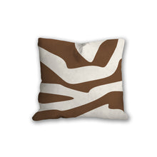 Load image into Gallery viewer, Brown organic shapes pillow