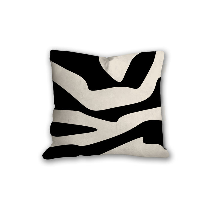Black and White organic shapes pillow