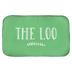 Bath Mat In Mint Green With The Loo Design, Stylish Bathroom Decor