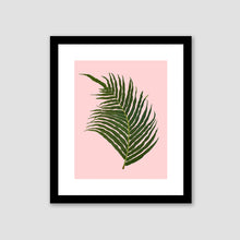 Load image into Gallery viewer, Palm tree leaf framed art, tropical art, wall art, palm tree leaf print, tropical giclee wall decor, wall hanging, Interior design, coastal
