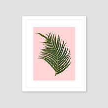 Load image into Gallery viewer, Palm tree leaf framed art, tropical art, wall art, palm tree leaf print, tropical giclee wall decor, wall hanging, Interior design, coastal