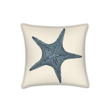 Load image into Gallery viewer, Starfish pillow, coastal decor accent, modern, home decor, pillow cover and insert, accent cushion, beach home style, ocean art