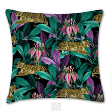 Load image into Gallery viewer, Wild Jungle throw pillow, modern Interior boho decor, home decor, pillow cover and insert, bohemian stye pillow