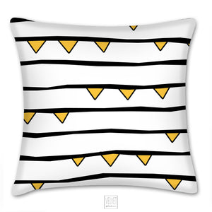 Stripes and Triangles throw pillow, black and yellow, modern Interior decor, home decor, pillow cover and insert, abstract throw pillow