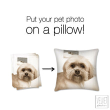 Load image into Gallery viewer, Custom pillow, dog pillow, photo, throw pillow, accent pillow, home decor, Interior decor, statement pillows, pillow cover and insert