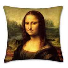 Load image into Gallery viewer, Mona Lisa pillow, vintage pillow, Interior decor, home decor, pillow cover and insert, mona lisa cushion, classic, Vintage decor Active