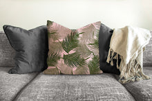 Load image into Gallery viewer, Palm tree leaves pillow, tropical throw pillow, Interior decor, home decor, pillow cover and insert, coastal interior design, beverly hills