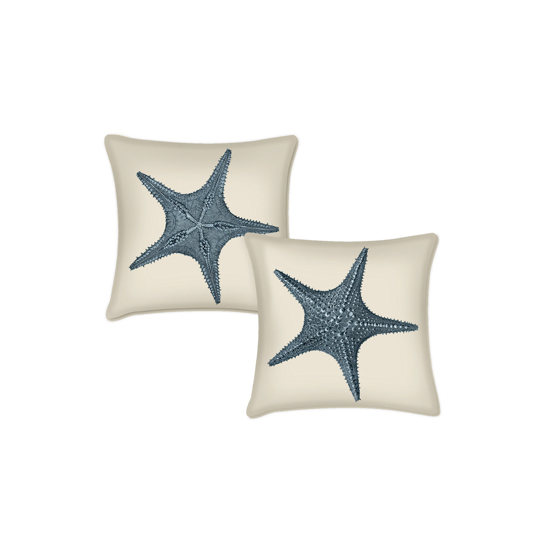 Set of 2 Starfish pillows, coastal decor accent, modern, home decor, pillow cover and insert, accent cushion, beach home style, ocean art