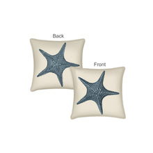 Load image into Gallery viewer, Starfish pillow, coastal decor accent, modern, home decor, pillow cover and insert, accent cushion, beach home style, ocean art