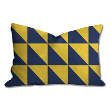 Load image into Gallery viewer, Blue and yellow Geometric throw pillow, bold, modern pillow, Interior decor, home decor, pillow cover and insert, accent pillow, insert