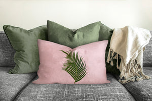 Palm tree leaf pillow, tropical pillow accent, Interior decor, home decor, pillow cover and insert, coastal interior design, beverly hills