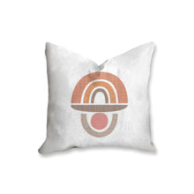 Load image into Gallery viewer, Mid century geometric pillow, half circles, rainbow pillow, modern Interior decor, retro design, home decor, pillow cover and insert