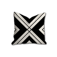 Load image into Gallery viewer, Geometric Jack pillow, linear black pattern, modern pillow, Interior decor, home decor pillow cover and insert, home accent pillow, insert