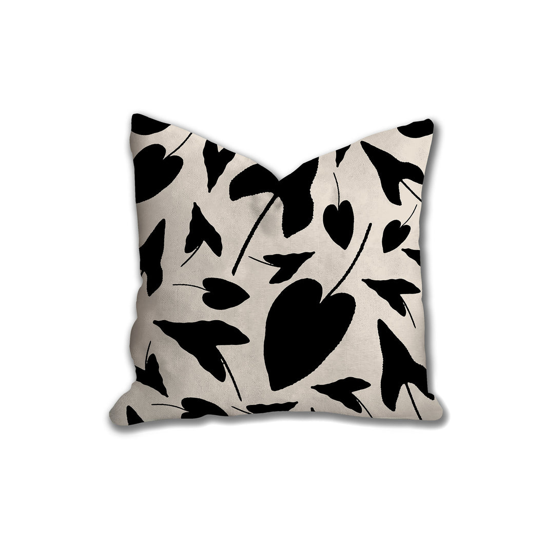 Botanical leaves silhouette pillow, tropical style pillow, Interior decor, home decor, pillow cover and insert, interior design, nature