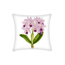 Load image into Gallery viewer, Orchid pillow, botanical accent, modern pillow, Interior decor, home decor, pillow cover and insert, stylish decor, floral pillow