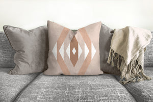 Geometric pillow, mid century inspired, geometric woven retro style, Interior decor, home decor, pillow cover and insert, home accent pillow