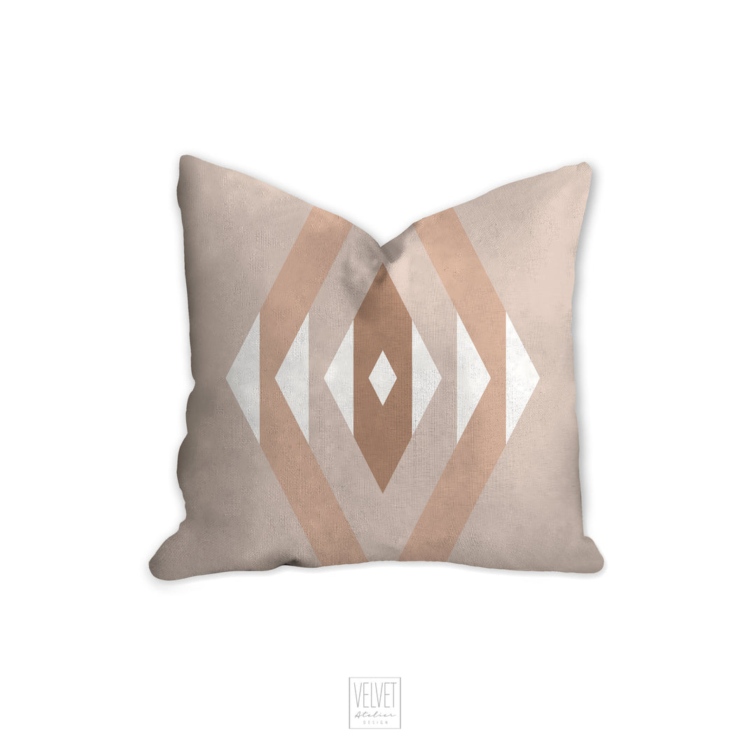 Geometric pillow, mid century inspired, geometric woven retro style, Interior decor, home decor, pillow cover and insert, home accent pillow