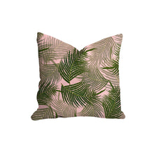 Load image into Gallery viewer, Palm tree leaves pillow, tropical throw pillow, Interior decor, home decor, pillow cover and insert, coastal interior design, beverly hills