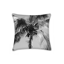 Load image into Gallery viewer, Black and white Palm tree photograph pillow, modern pillow, Interior decor, home decor, pillow cover and insert, cotton pillow