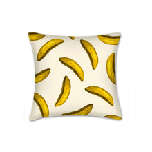 Load image into Gallery viewer, Bananas throw pillow, fruit accent, accent pillow, Interior decor, home decor, pillow cover and insert, farmhouse decor, country French