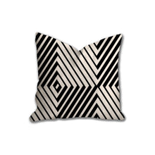 Load image into Gallery viewer, Art deco linear pillow, geometric linear pattern retro style pillow, Interior decor, home decor, pillow cover and insert, home accent pillow