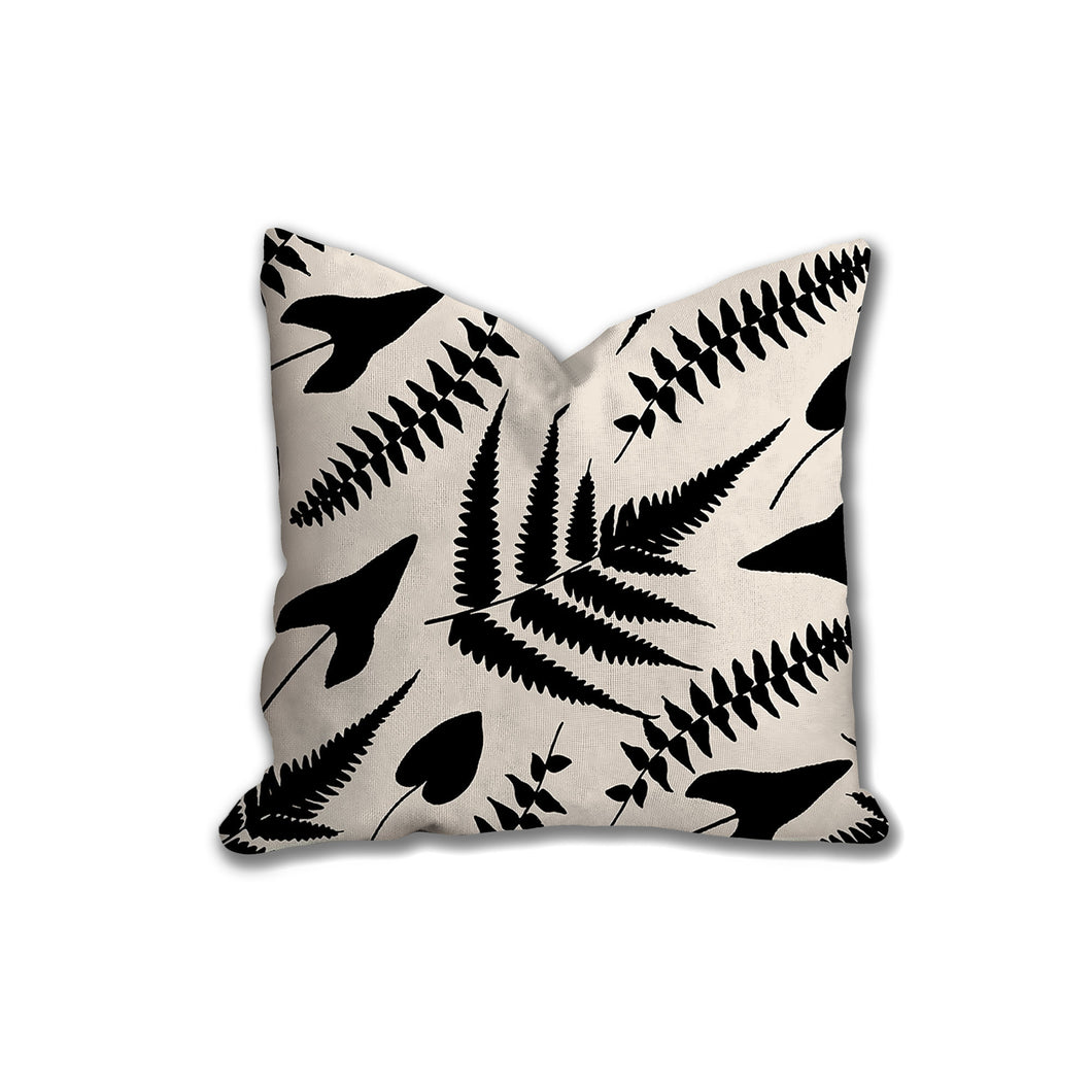 Fern leaves silhouette pillow, tropical style pillow, Interior decor, home decor, pillow cover and insert, botanical interior design, nature