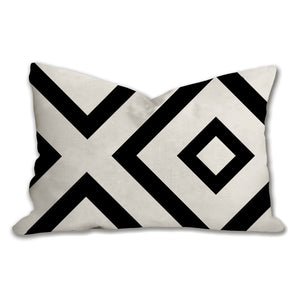 Black and white XO Geometric throw pillow, linear pattern, modern pillow, Interior decor, home decor, pillow cover and insert, accent pillow