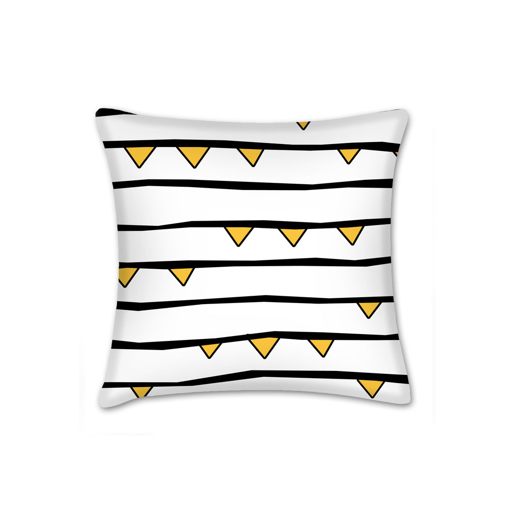 Stripes and Triangles throw pillow, black and yellow, modern Interior decor, home decor, pillow cover and insert, abstract throw pillow