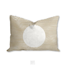 Load image into Gallery viewer, Geometric pillow, circle minimalistic, yellow khaki abstract style, Interior decor, home decor, pillow cover and insert, modern home accent
