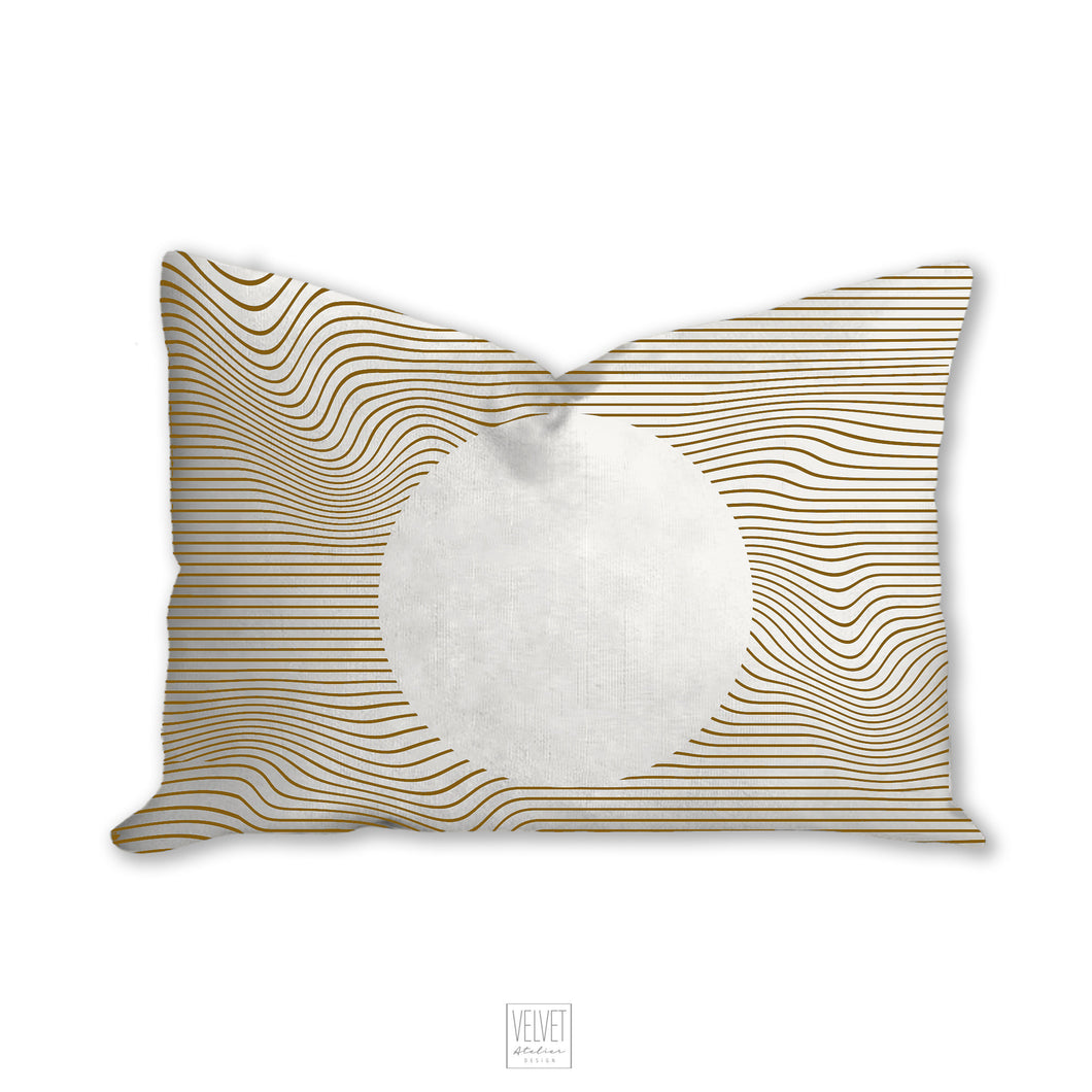 Geometric pillow, circle minimalistic, yellow khaki abstract style, Interior decor, home decor, pillow cover and insert, modern home accent