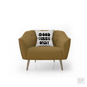 Good vibes only pillow, black and white groovy, Boho pillow, retro pillow, throw pillow home decor, pillow cover and insert, accent pillow