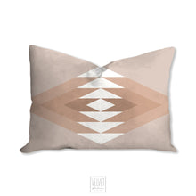 Load image into Gallery viewer, Geometric boho pillow, mid century inspired retro style pillow, Interior decor, home decor, pillow cover and insert, home accent pillow
