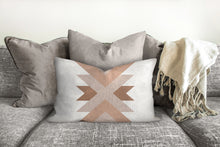 Load image into Gallery viewer, Geometric pillow, mid century inspired, bohemian, nude, retro style, Interior decor, home decor, pillow cover and insert, home accent pillow