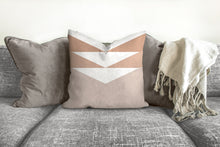 Load image into Gallery viewer, Boho pillow, mid century inspired, geometric, retro style, Interior decor, home decor, pillow cover and insert, home accent pillow