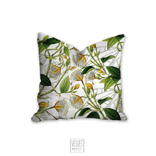 Load image into Gallery viewer, Yellow flowers throw pillow, botanical accent, modern pillow, Interior decor, home decor, pillow cover and insert, stylish decor, floral