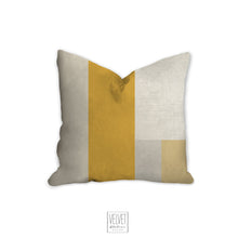 Load image into Gallery viewer, Abstract throw pillow, yellow and gray, accent pillow, Interior decor, home decor, pillow cover and insert, coastal decor, Interior design