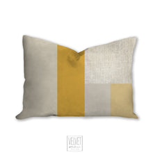 Load image into Gallery viewer, Abstract throw pillow, yellow and gray, accent pillow, Interior decor, home decor, pillow cover and insert, coastal decor, Interior design