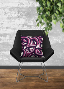 Purple abstract pillow, tangled waves pattern, modern pillow, Interior decor, home decor pillow cover and insert, 3d home accent pillow