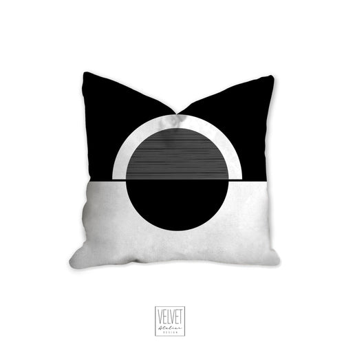 Black and white pillow, half moon mid century design, modern pillow, Interior decor, home decor pillow cover and insert, home accent pillow