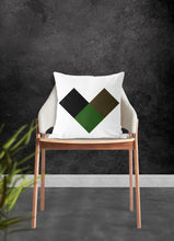 Load image into Gallery viewer, Heart pillow, camo green throw pillow, modern pillow, Interior decor, home decor pillow cover and insert, pillow case, green heart, stylish