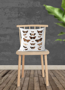 Butterflies pillow, brown butterflies, rustic, botanical, natural decor, home decor, pillow cover, pillow insert, pillow case, insect art