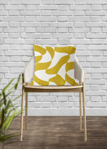 Abstract mod pillow, decorative yellow pattern, modern Interior decor, home decor, pillow cover, pillow insert, pillow case, modern pillow