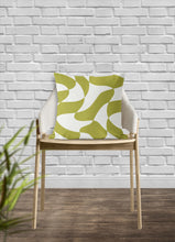 Load image into Gallery viewer, Abstract mod pillow, decorative green pattern, modern Interior decor, home decor, pillow cover, pillow insert, pillow case, modern pillow