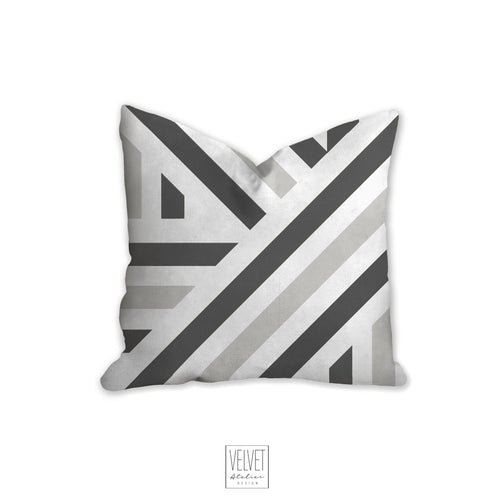 Pillow with stripes, gray linear pattern, minimalistic, modern pillow, Interior decor, home decor pillow cover and insert, home accents