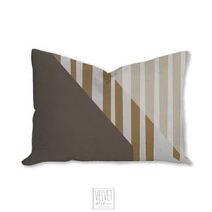 Throw pillow with stripes, abstract, brown, taupe, khaki, earthy, modern pillow, Interior decor, home decor pillow cover and insert, home