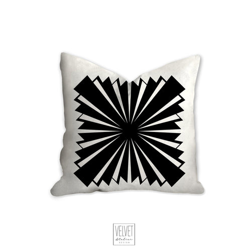 Art deco pillow, starlight design, black and white, abstract, retro pillow, modern, Interior decor, home decor pillow cover and insert